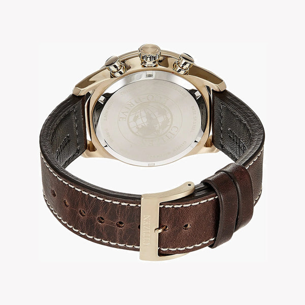Citizen Ca4213-00e Eco-Drive - Elegant Gold & Brown Men's Chronograph Watch by i-watch