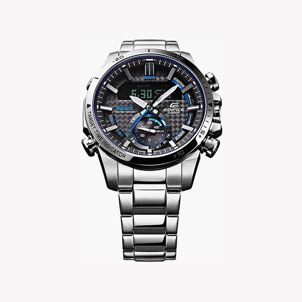 Casio Edifice Ecb-800d-1adr - Sporty Elegance For The Modern Adventurer Men's Watch With Stainless Steel BAnd and Bold Black Dial by i-watch