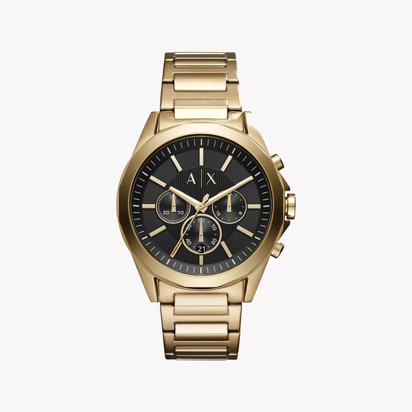 Armani Exchange Men's Gold Watch, Black Dial | Ax2611
