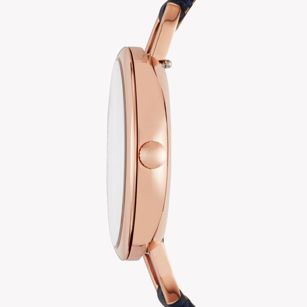 FOSSIL ES4355 CHIC RADIANCE - ELEGANT ROSE GOLD & BLUE LEATHER WOMEN'S WATCH-i-Watch-2