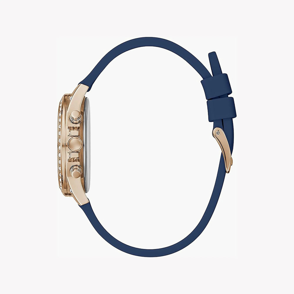 Guess Women's Gold & Blue Silicone Watch, White Dial | Gw0222l2 by i-watch
