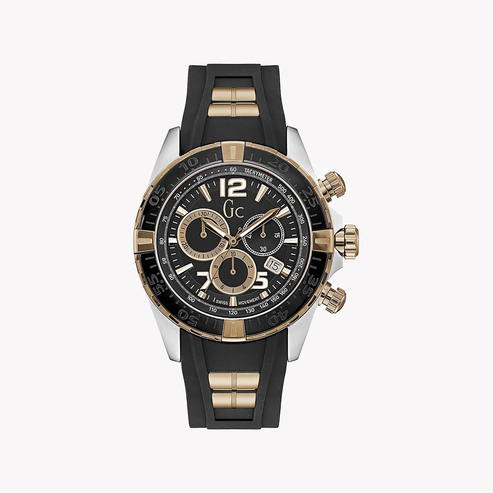 Guess Men's Black/Silver Stainless Steel, Silicone | Y02011g2 by i-watch