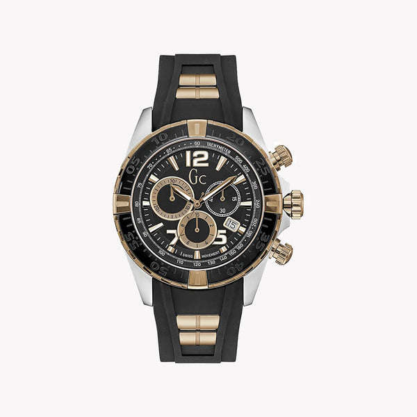 Guess Men's Black/Silver Stainless Steel, Silicone | Y02011g2 by i-watch