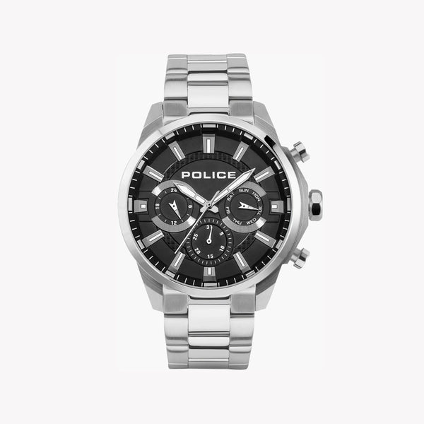 Police Men's Silver & Black Watch, Stainless Steel | Pewjk2204201 by i-watch