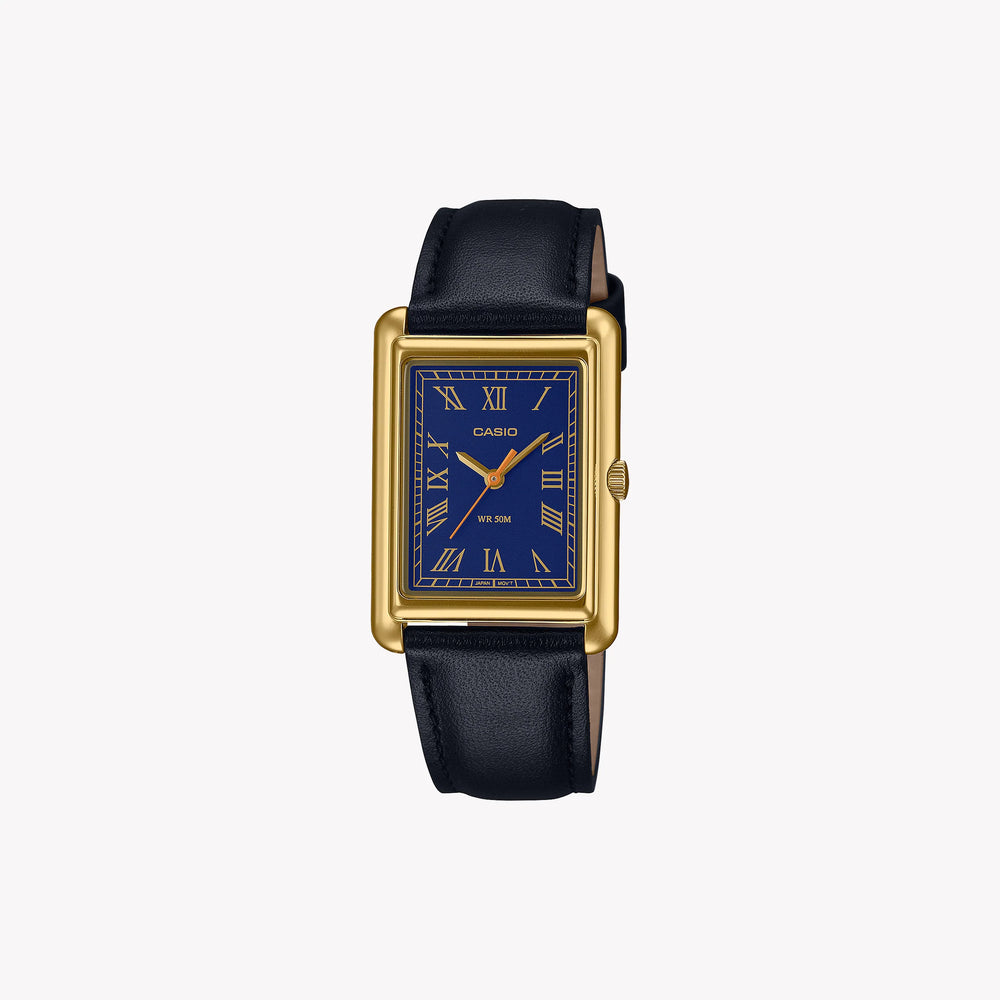 Timeless Elegance Women's Gold Leather Watch, Gold & Black | Ltp