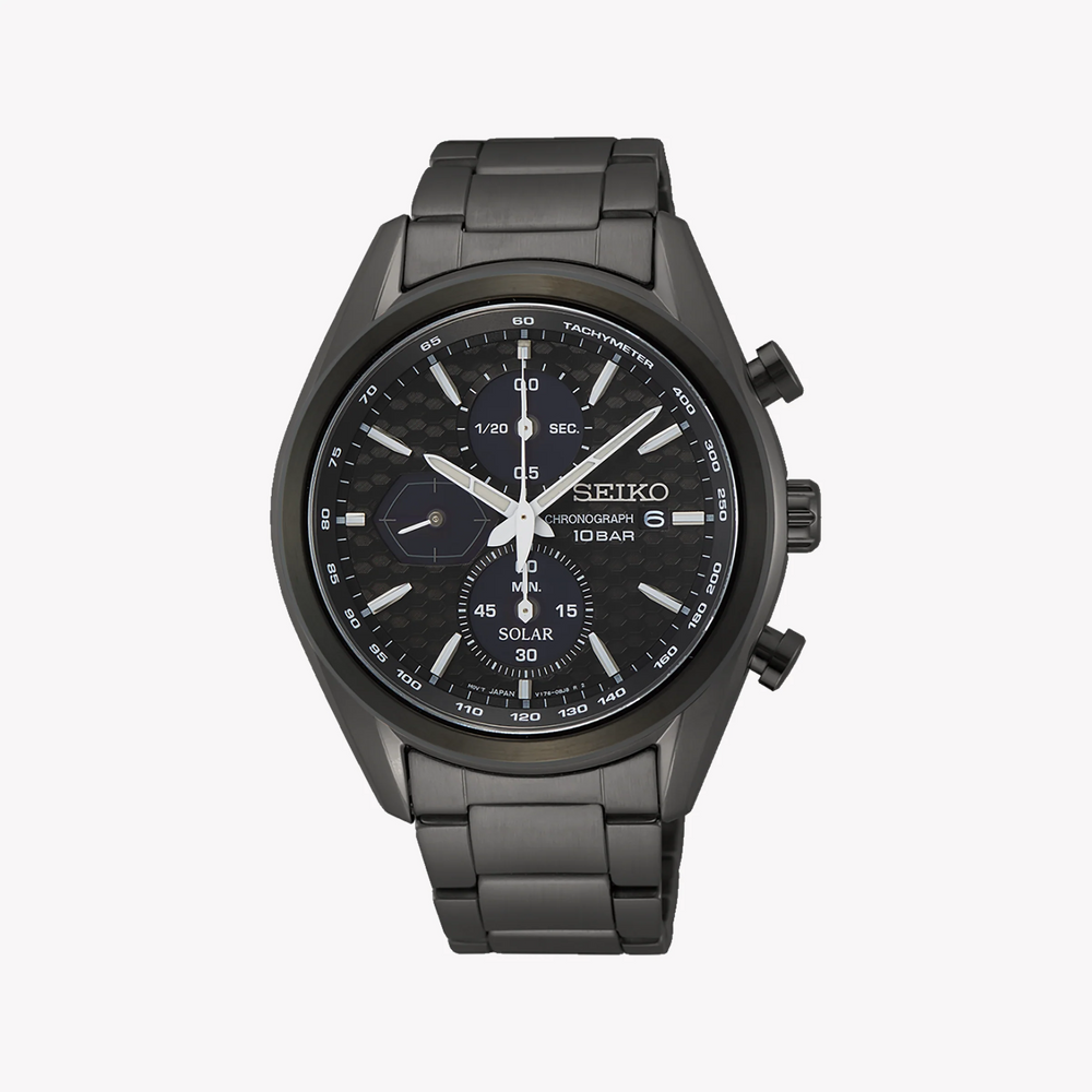 Seiko Men's Black Stainless Steel Watch, Solar Movement | Ssc773p1 by i-watch