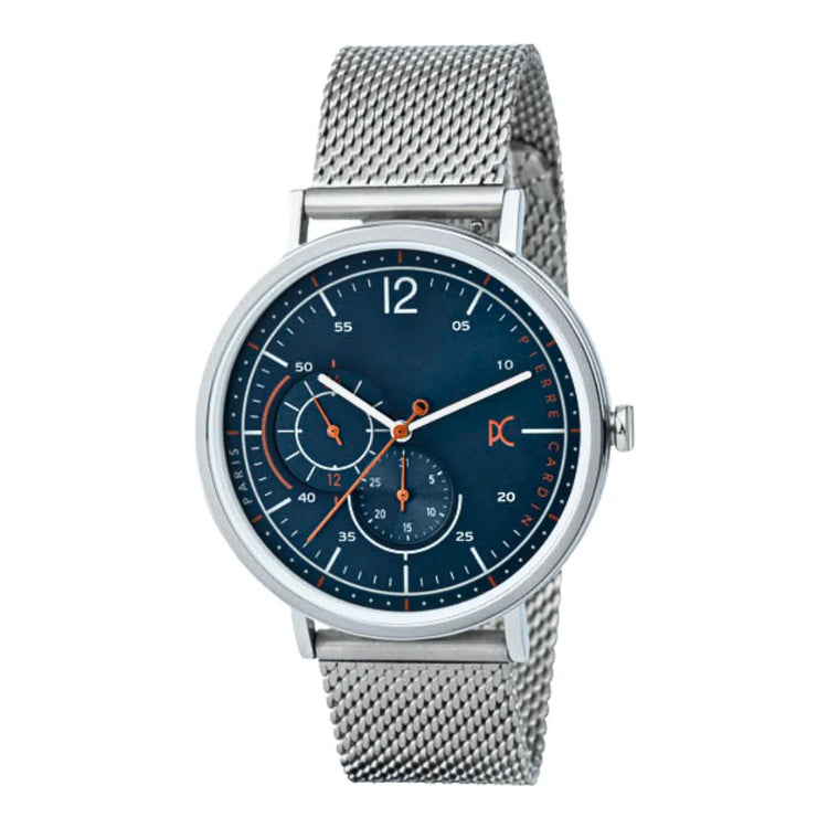 Pierre Cardin Men's Silver Watch, Blue Dial | CBN.3020