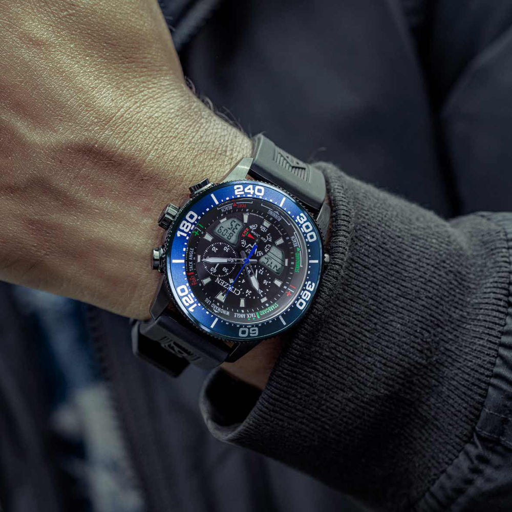 Citizen Jr4065-09e Black Adventure - Eco-Drive Men's Watch With Yacht Timer & 20 Atm Water Resistance by i-watch