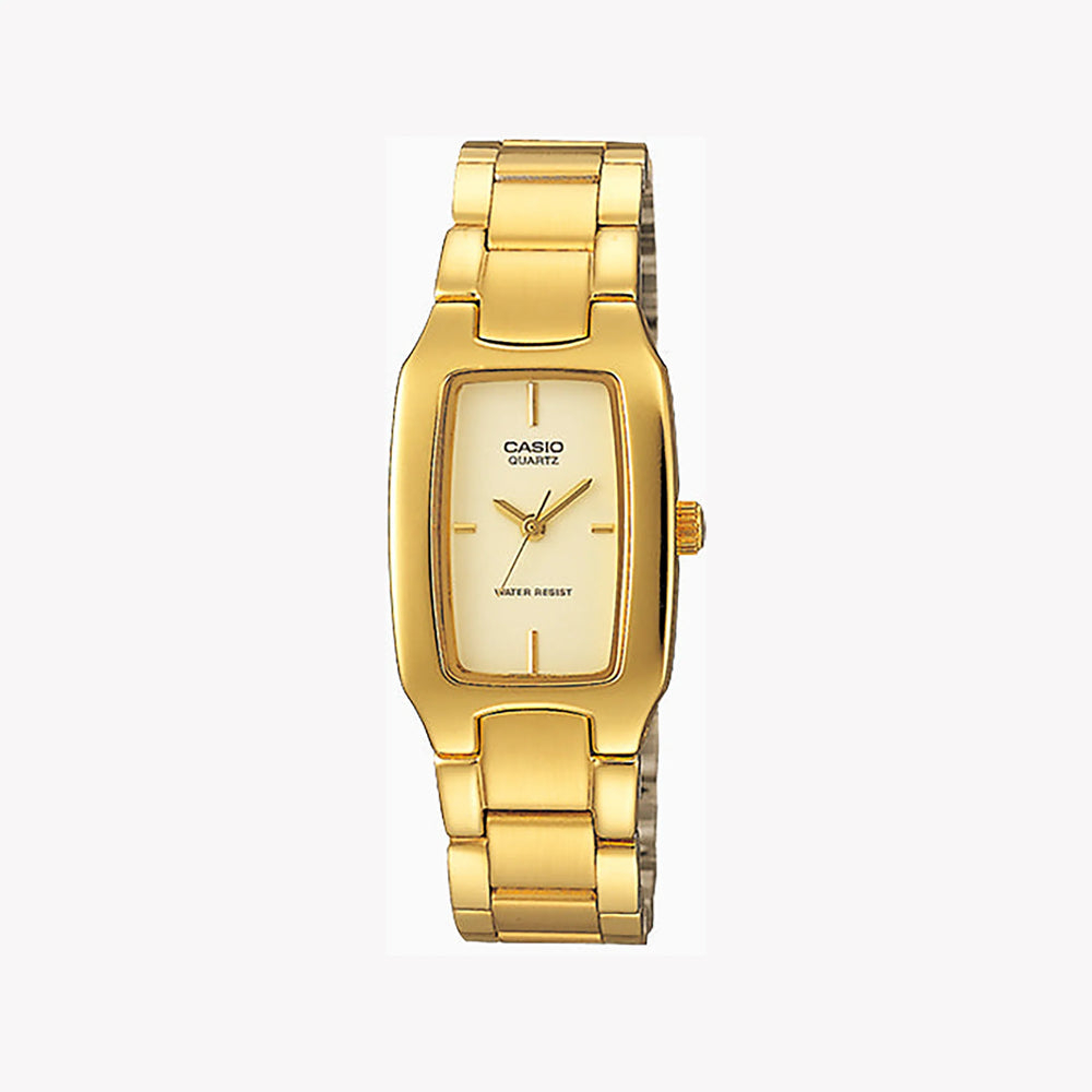 Casio Women's Gold Stainless Steel Watch, White Dial | Ltp-1165n-9crdf by i-watch