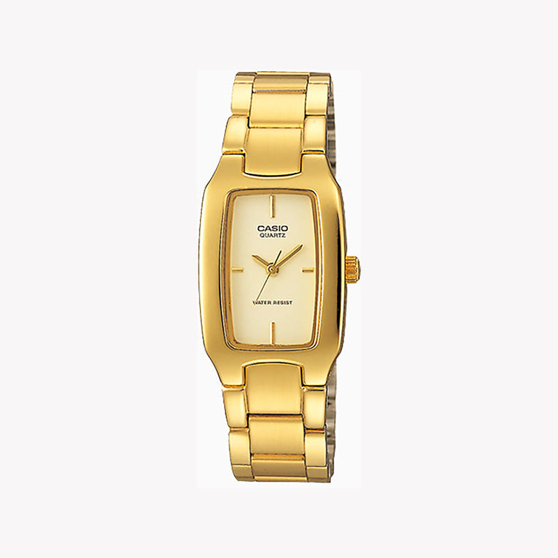 Casio Women's Gold Stainless Steel Watch, White Dial | Ltp-1165n-9crdf by i-watch