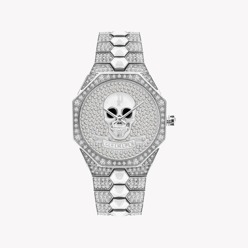 Police Men's Silver Stainless Steel Watch, Silver Dial | P16027bs04m by i-watch