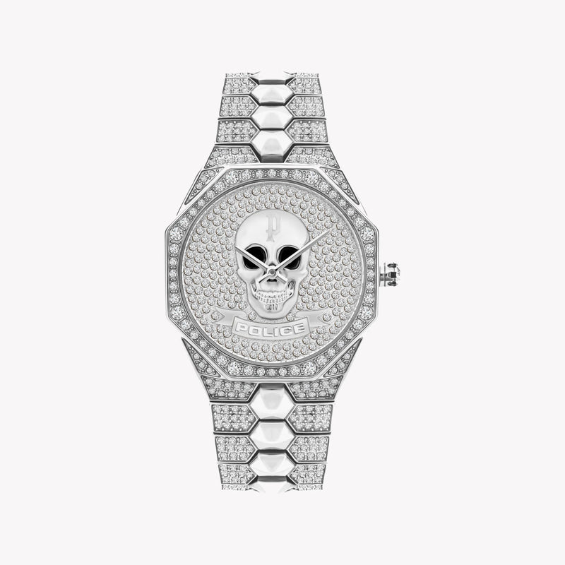 Police Men's Silver Stainless Steel Watch, Silver Dial | P16027bs04m by i-watch