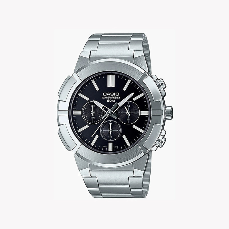 Casio Mtp-E500d-1avdf Adventure Series - Stylish Stainless Steel Men's Watch With Black Dial And Reliable Features by i-watch