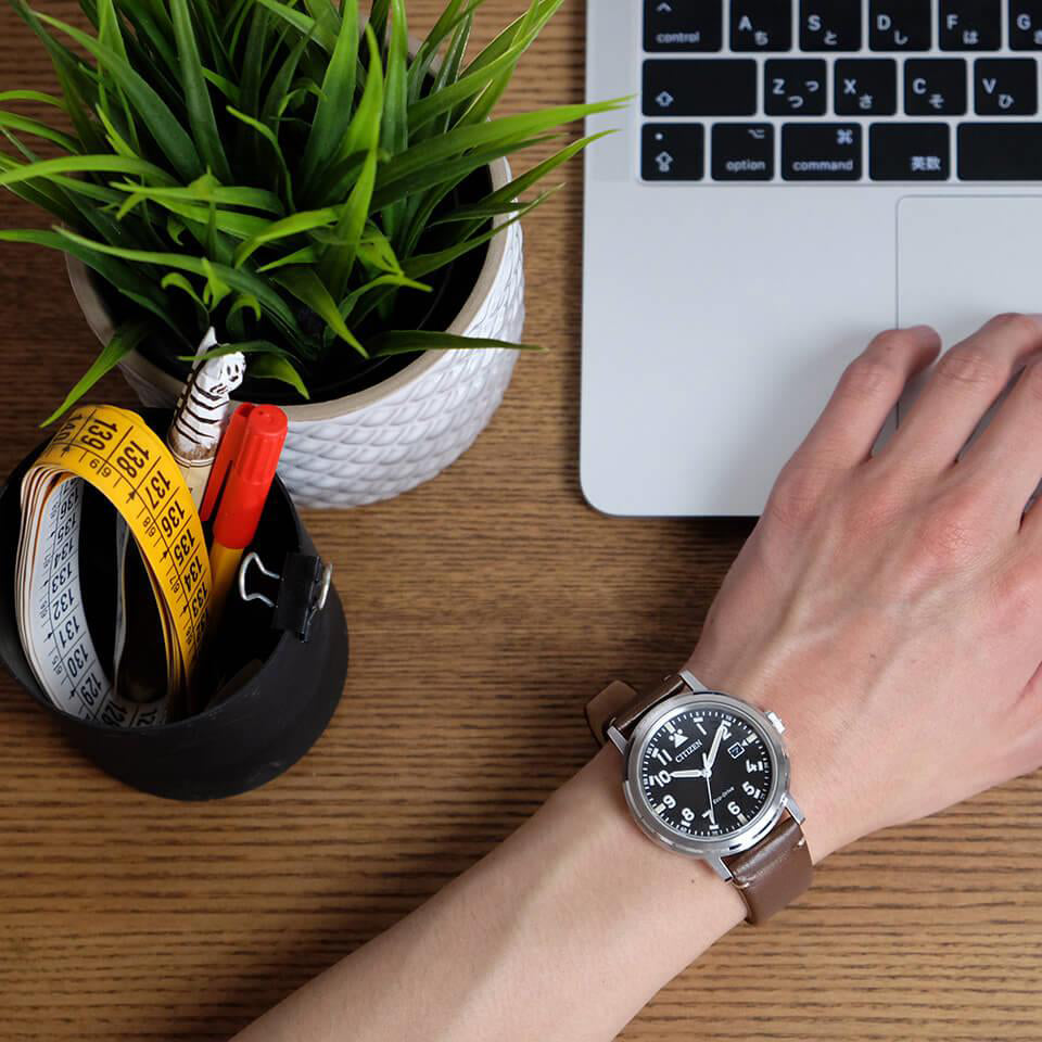 CITIZEN AW1620-21E BOLD CLASSIC - STUNNING ECO-DRIVE MEN'S TIMEPIECE with Brown Leather Band-i-Watch-5