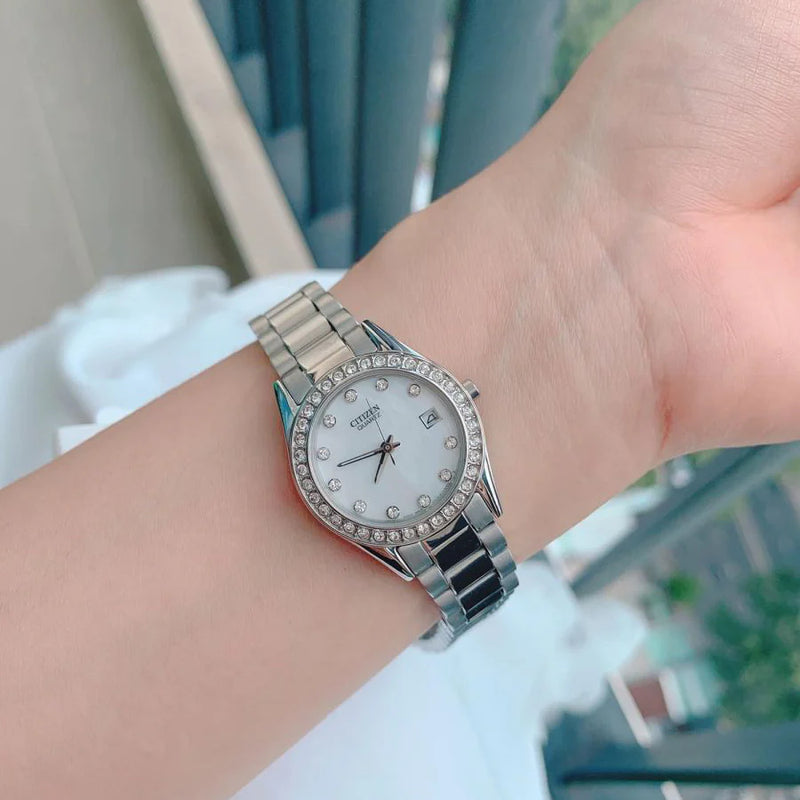 Citizen Eu2680-52d Charming Utility - Stylish Silver Women's Watch With Elegant White Dial by i-watch