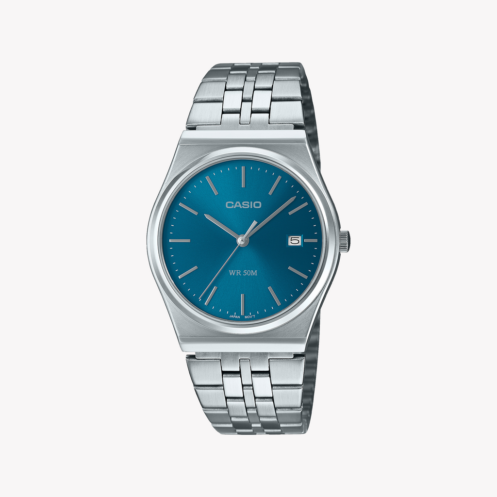 CASIO MTP-B145D-2A2VDF - STRIKING ELEGANCE WITH SPORTY SOPHISTICATION UNISEX WATCH in Blue & Stainless Steel
