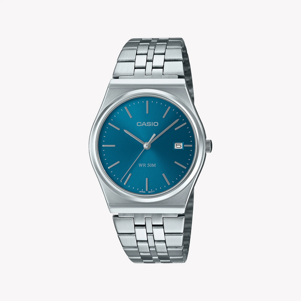 Casio Mtp-B145d-2a2vdf - StrikIng Elegance With Sporty Sophistication Unisex Watch in Blue & Stainless Steel by i-watch