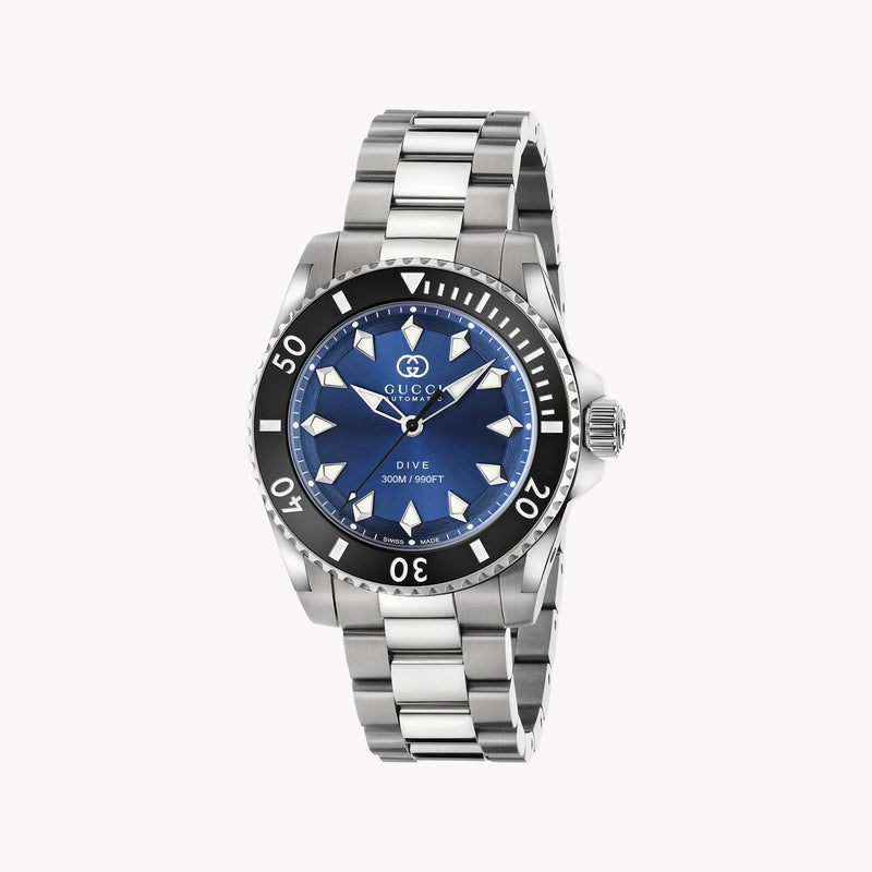Gucci Men's Silver Watch, Blue Dial | Ya136362 by i-watch