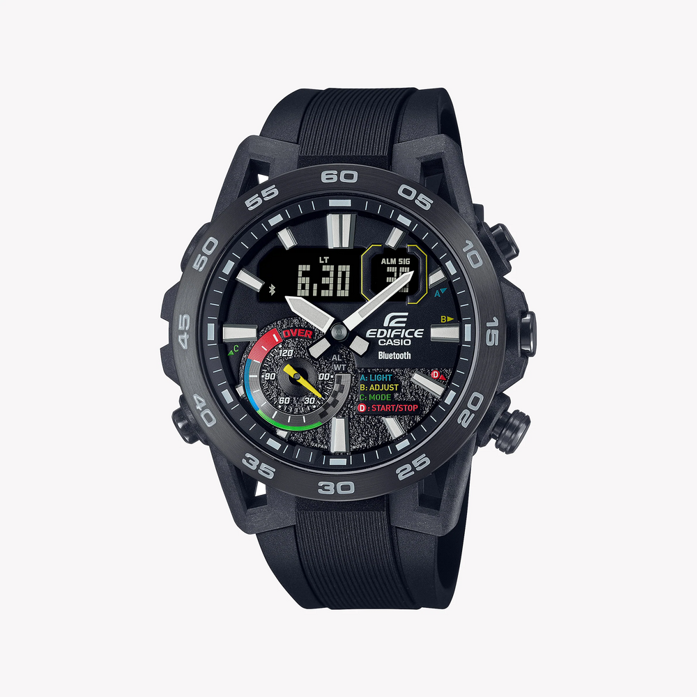 Edifice Men's Black Resin Watch, Multicolour Dial | Ecb-40mp-1aef by i-watch