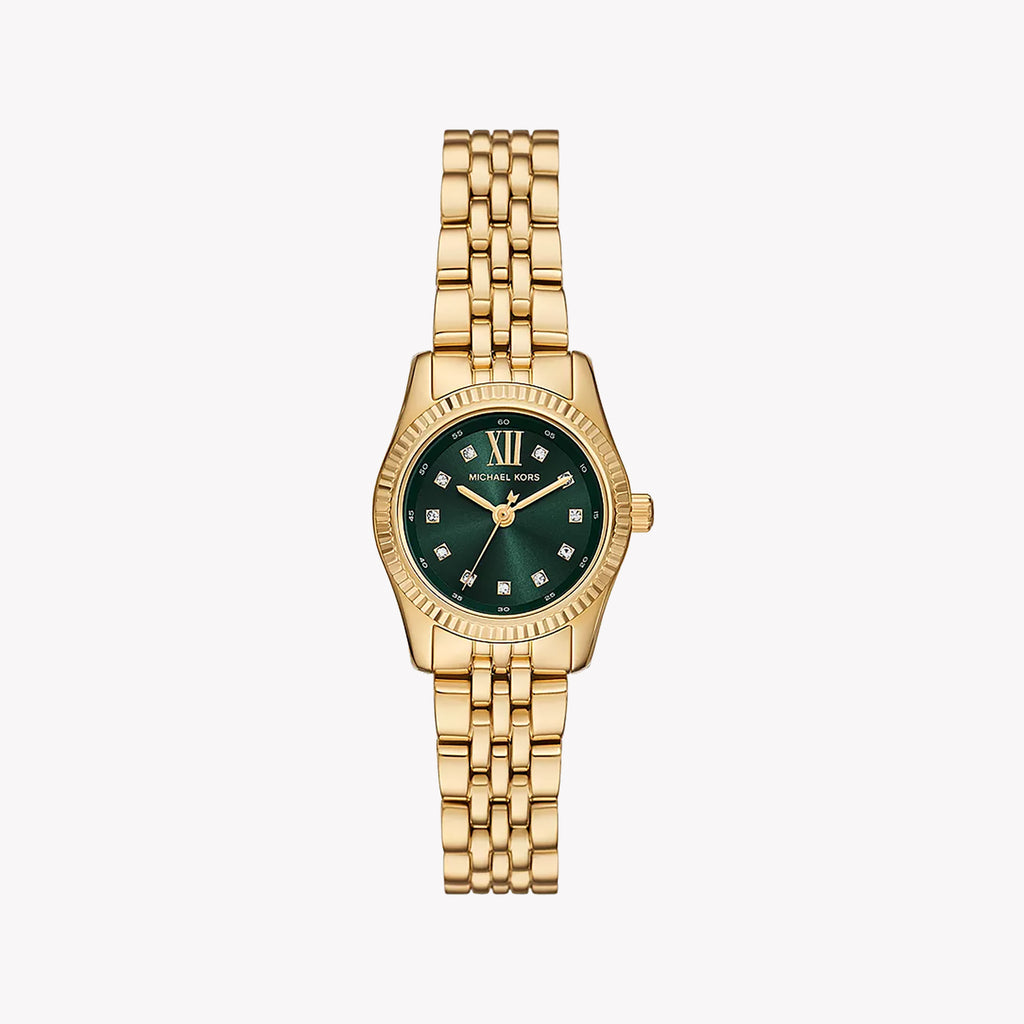 MICHAEL KORS MK4842 RADIANT GOLD & GREEN - STUNNING WOMEN'S TIMEPIECE