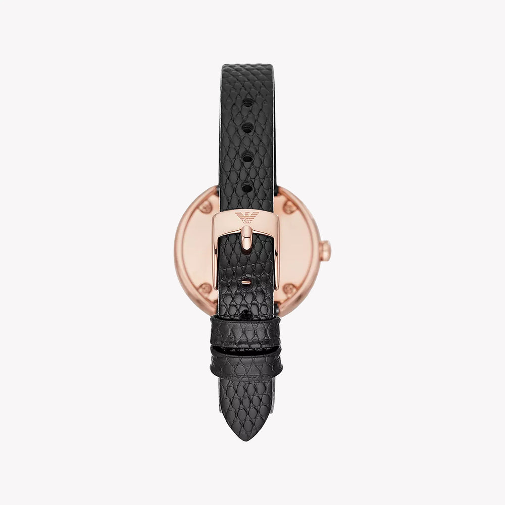 Emporio Armani Women's Rose Gold Watch, Black Dial | Ar11433 by i-watch