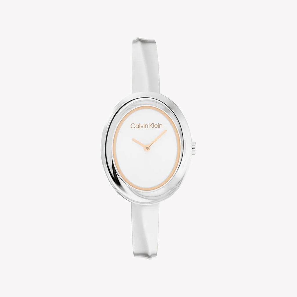 CK CALVIN KLEIN WOMEN'S TIMEPIECE - REFINED SILVER SOPHISTICATION WITH MODERN FUNCTIONALITY