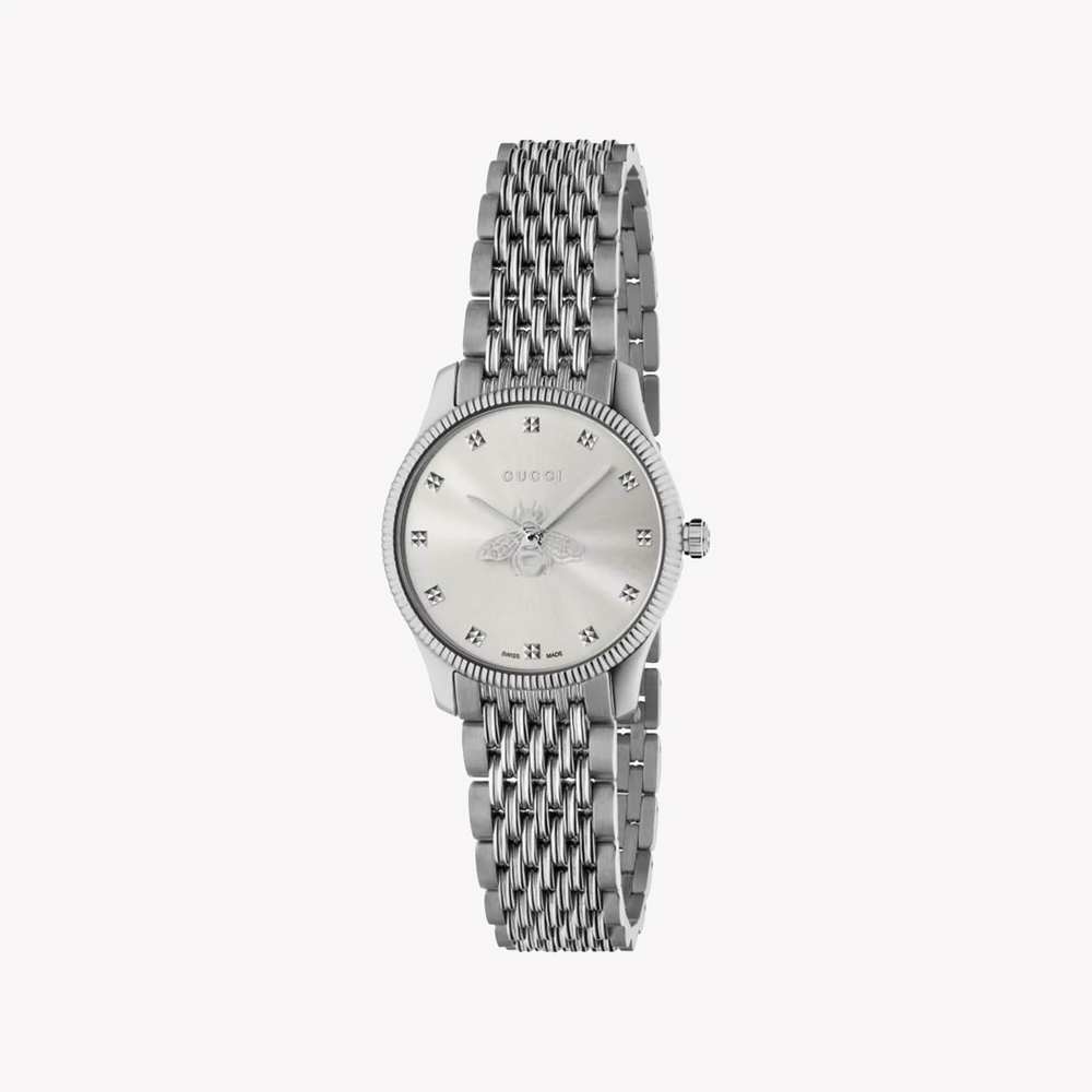 Gucci Women's Silver Stainless Steel Watch, Silver Dial | Ya1265019 by i-watch