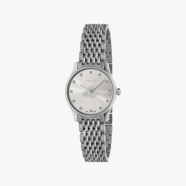 Gucci Women's Silver Stainless Steel Watch, Silver Dial | Ya1265019 by i-watch