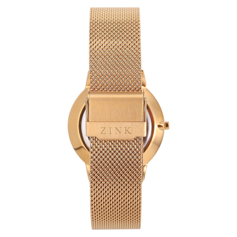 Zink Women's Watch With Gold Stainless Steel Case And Gold Stainless Steel Band by i-watch