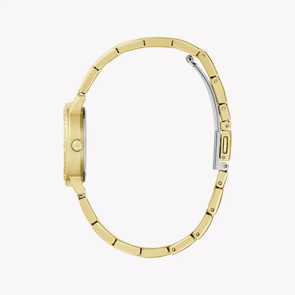 Guess Women's Gold Stainless Steel/Leather Watch, Champagne Dial | Gw0808l2 by i-watch