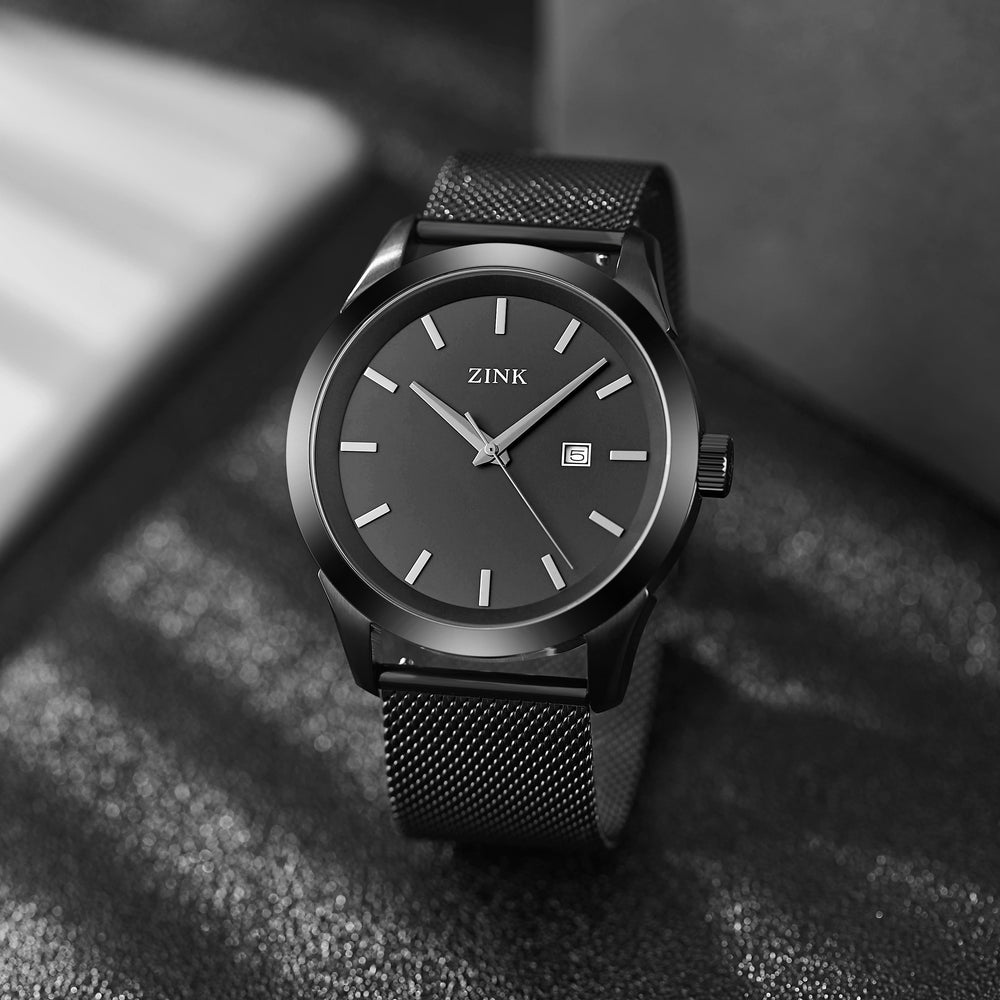 Zink Zk133g1ms-21 Elegant Timepiece - Black Stainless Steel Men's Watch With Striking Dial by i-watch