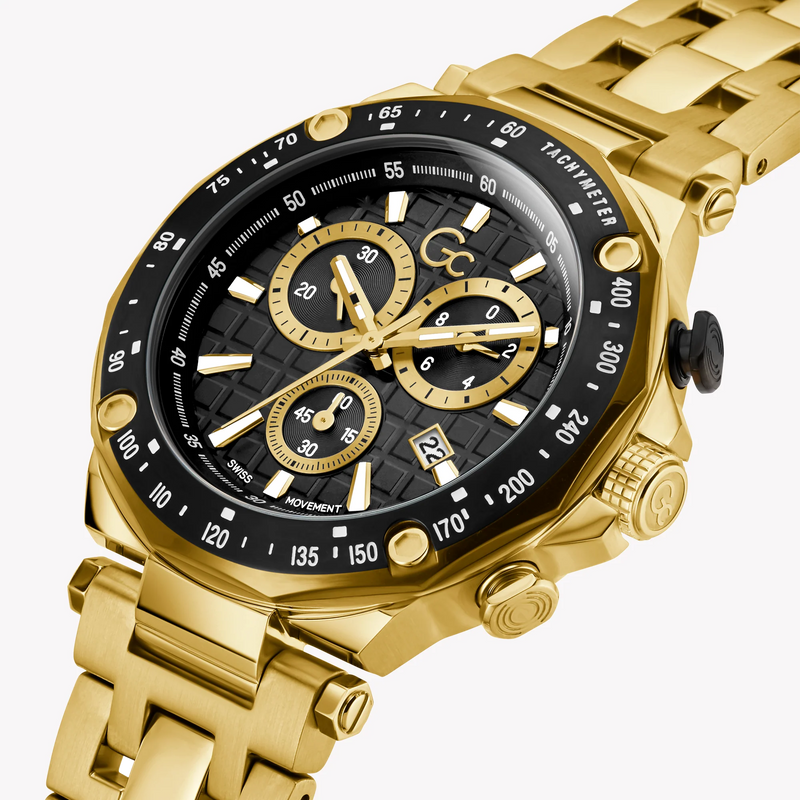 Guess Collection Men's Gold Watch, Black Dial | Y81001g2mf by i-watch