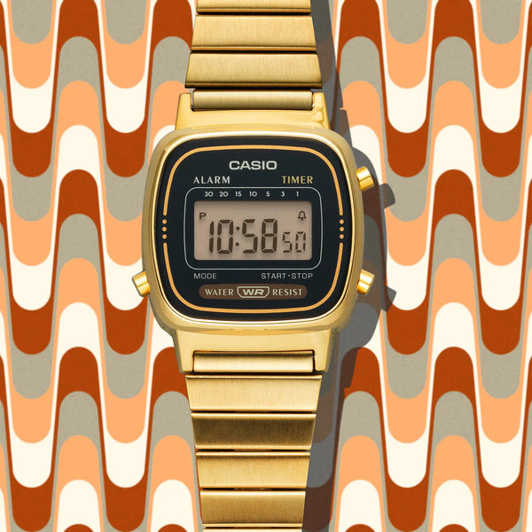 Casio Unisex Silver Resin Watch, Stainless Steel Band | La670wga-1df by i-watch