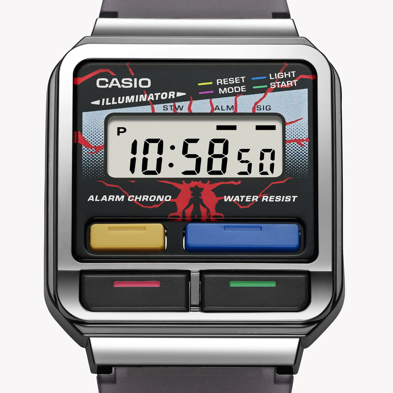 Casio Men's Silver Resin Watch, Black Band | A120west-1a by i-watch