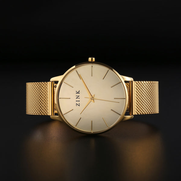 Zink Women's Watch With Gold Stainless Steel Case And Gold Stainless Steel Band by i-watch
