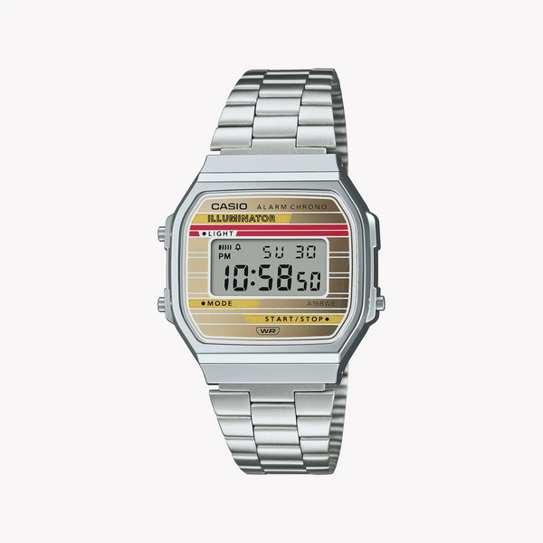 Casio A168weha-9adf Retro Revival - Timeless Elegance In Digital Form Unisex Watch With Silver Case And Vibrant Digital Display. by i-watch