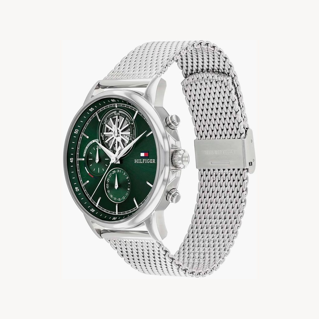 TOMMY HILFIGER 1692157 - MODERN SOPHISTICATION MEN'S WATCH WITH SILVER STAINLESS STEEL & VIVID GREEN DIAL-i-Watch-2