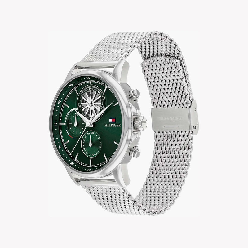 Tommy Hilfiger Men's Silver Watch, Green Dial | 1692157 by i-watch