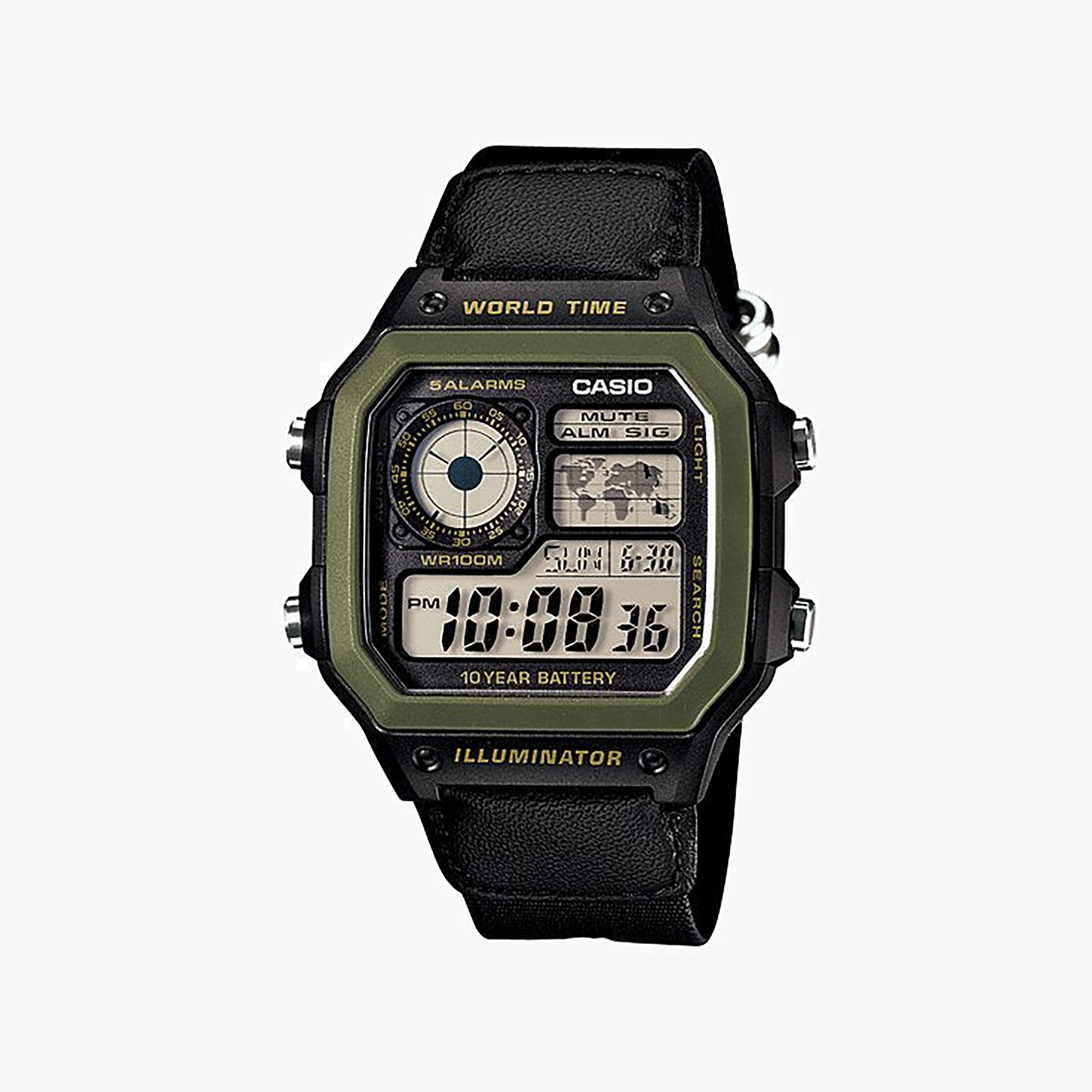 CASIO AE-1200WHB-1BVDF SPORTY SOPHISTICATION - MEN'S BLACK RESIN MULTIFUNCTION WATCH