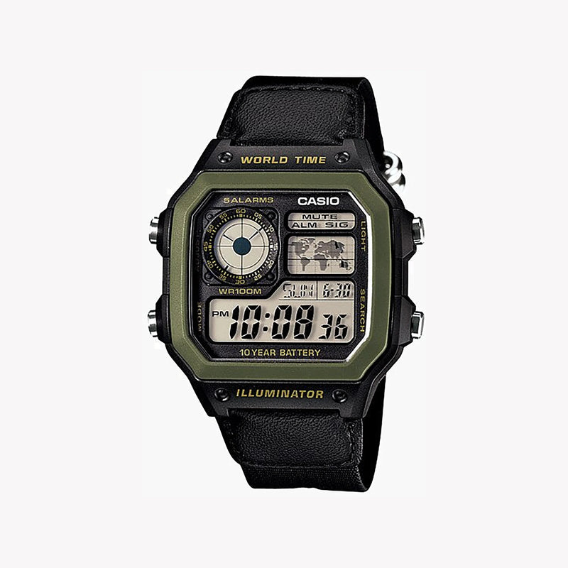 Casio Ae-1200whb-1bvdf Sporty Sophistication - Men's Black Resin Multifunction Watch by i-watch