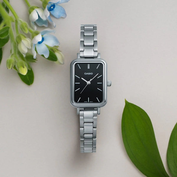 Casio Women's Stainless Steel Watch, Black Dial | Ltp-V009d-1e by i-watch
