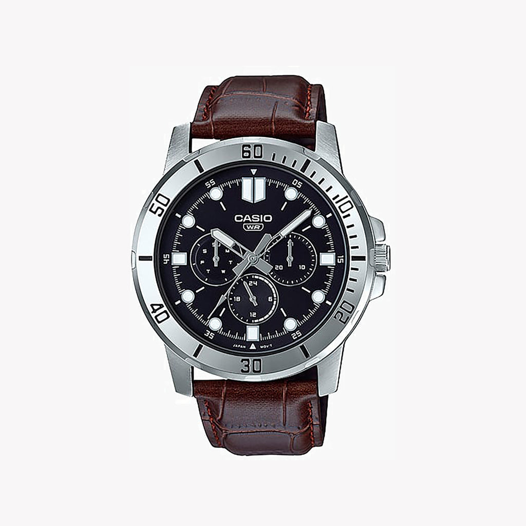 CASIO MTP-VD300L-1E BOLD ADVENTURE - MEN'S SPORTY LEATHER WATCH WITH BLACK DIAL-i-Watch-4