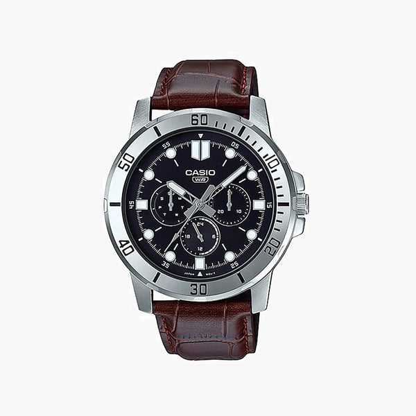 Casio Men's Stainless Steel Watch, Black Dial | Mtp-Vd300l-1e by i-watch