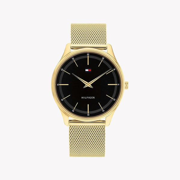 Tommy Hilfiger Men's Gold Watch, Black Dial | 1710469 by i-watch