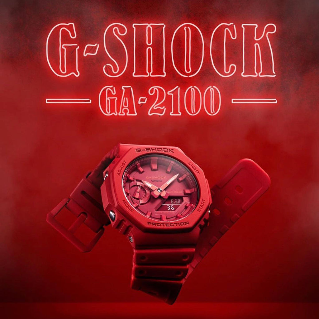 CASIO G-SHOCK GA-2100CA-8ADR OAK - BOLD ADVENTURER MEN'S WATCH with Vibrant Green Resin Band and Digital Display-i-Watch-6