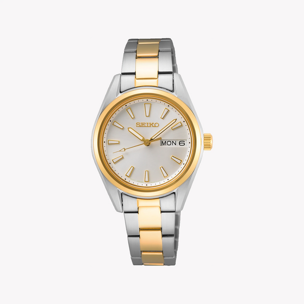 Seiko Women's Silver & Gold Watch, Silver Dial | Sur454p1 by i-watch