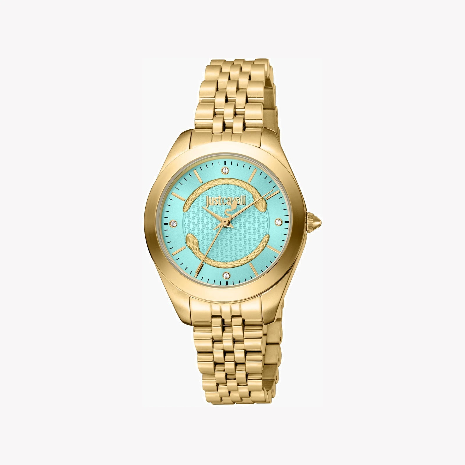 Just Cavalli Women's Gold Stainless Steel Watch, Turquoise Dial | Jc1l210m0465 by i-watch