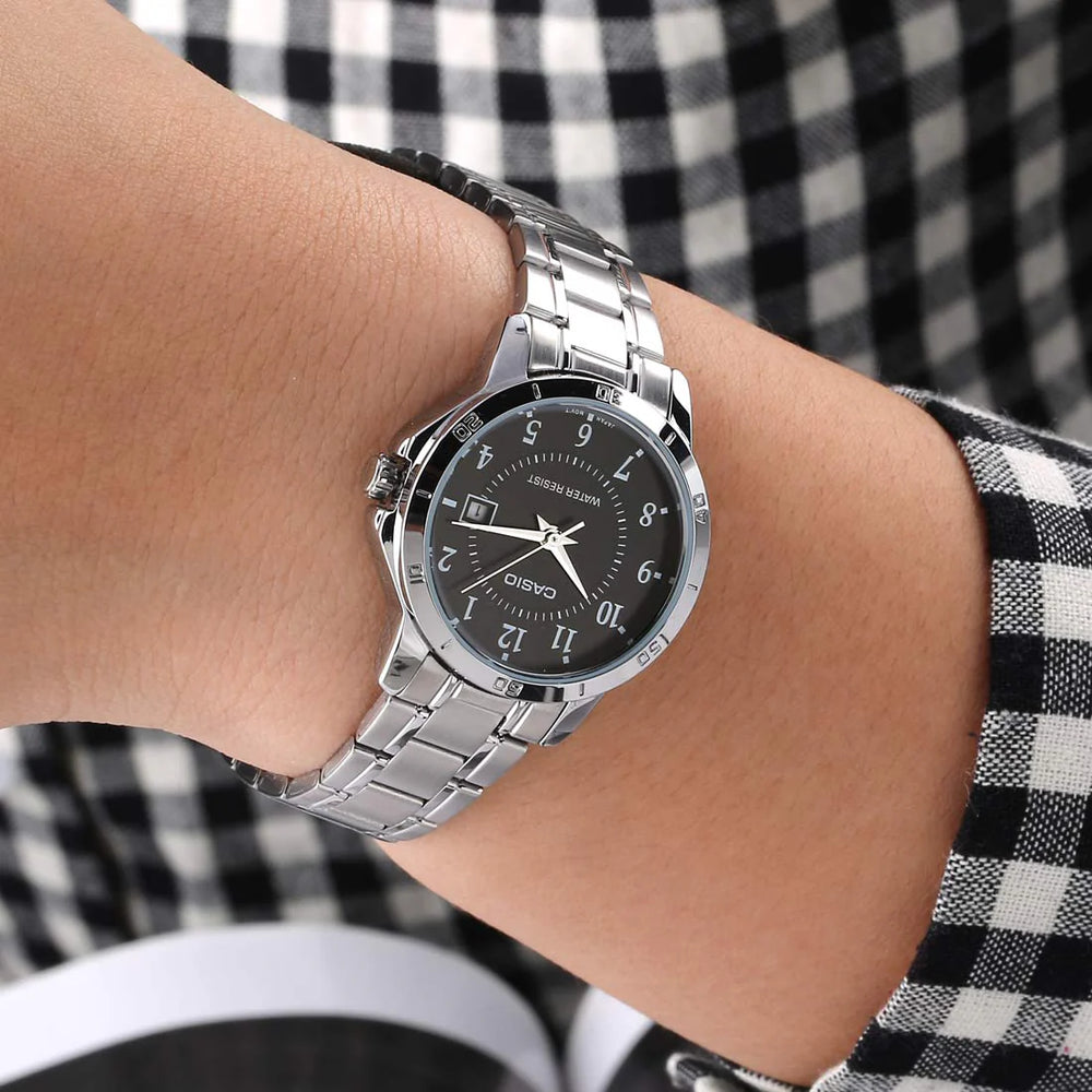 Casio Women's Stainless Steel, White Case/Black Dial | Ltp-V004d-1budf by i-watch