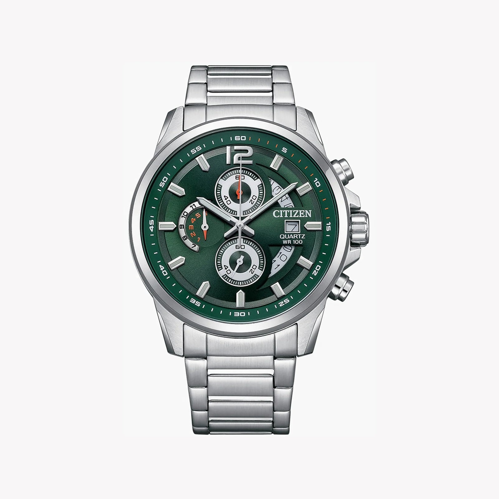 Citizen Men's Silver Stainless Steel Watch, Green Dial | An3690-56x by i-watch