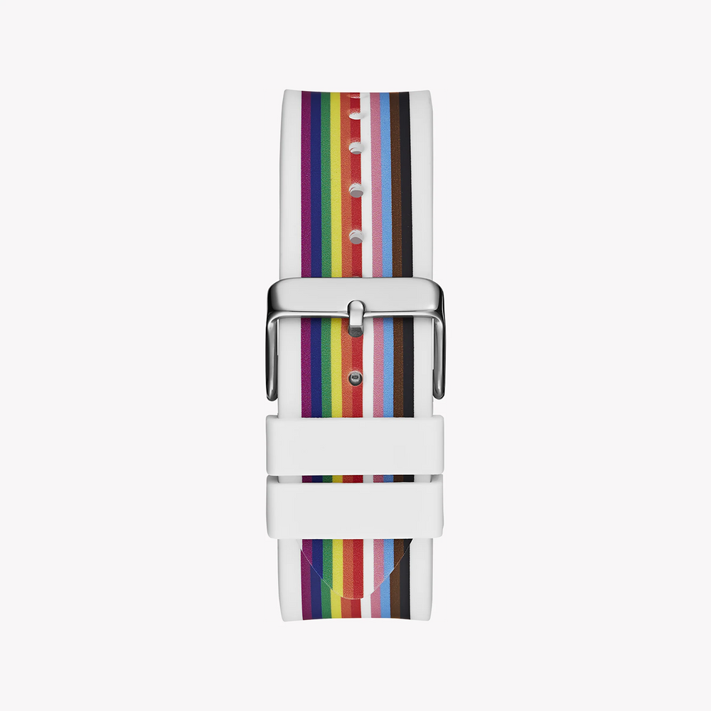Guess Unisex Rainbow Silicone Watch, White Polycarbonate | Gw0720g1 by i-watch